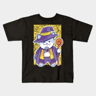 D&D Wizard Class Kawaii Cat Kids T-Shirt